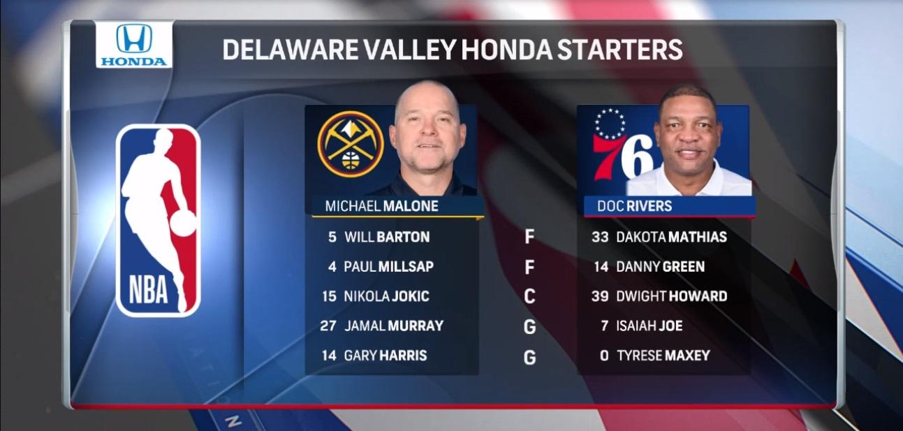 Sixers Nuggets titulaires