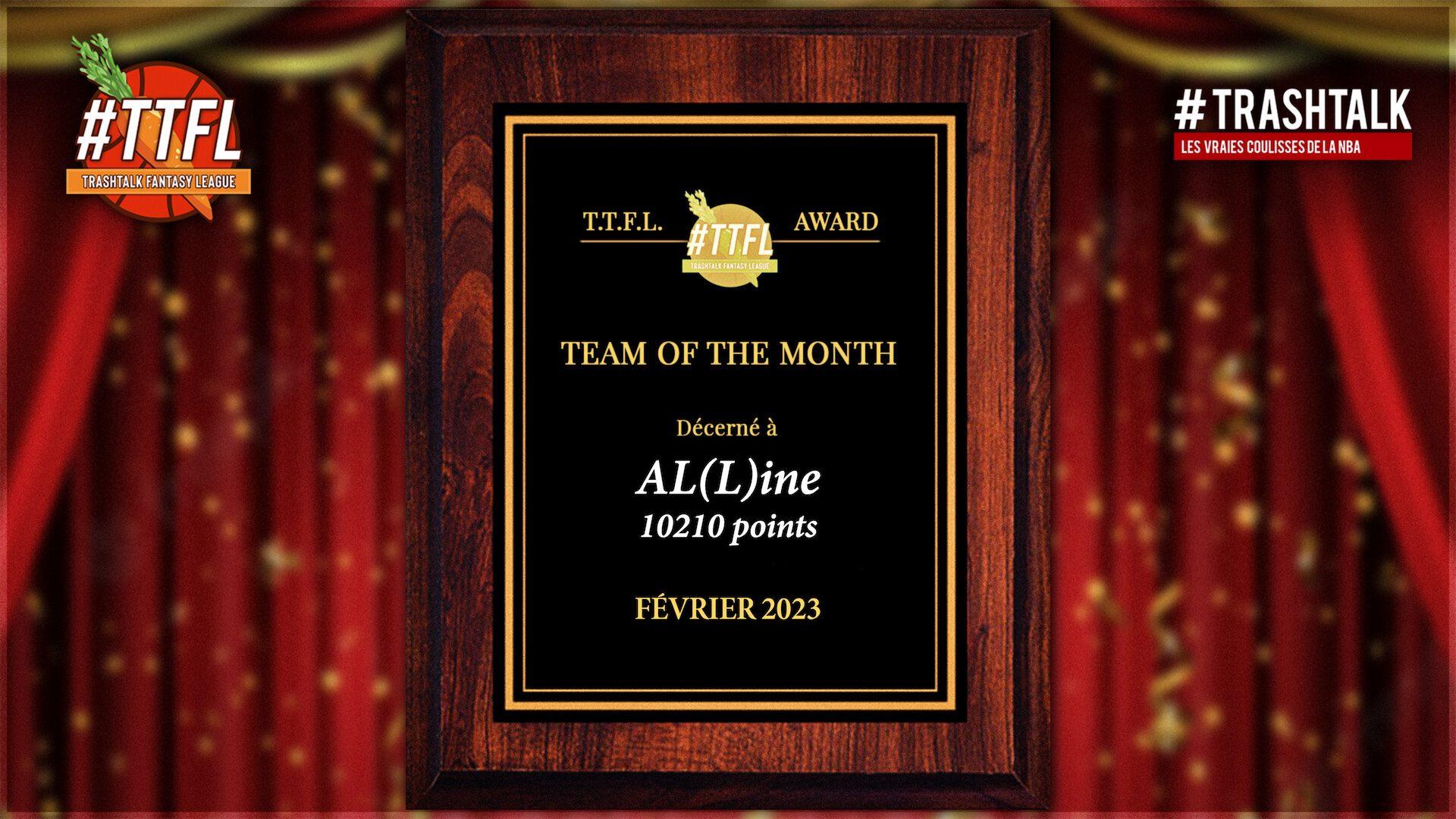 équipe du mois de février TTFL