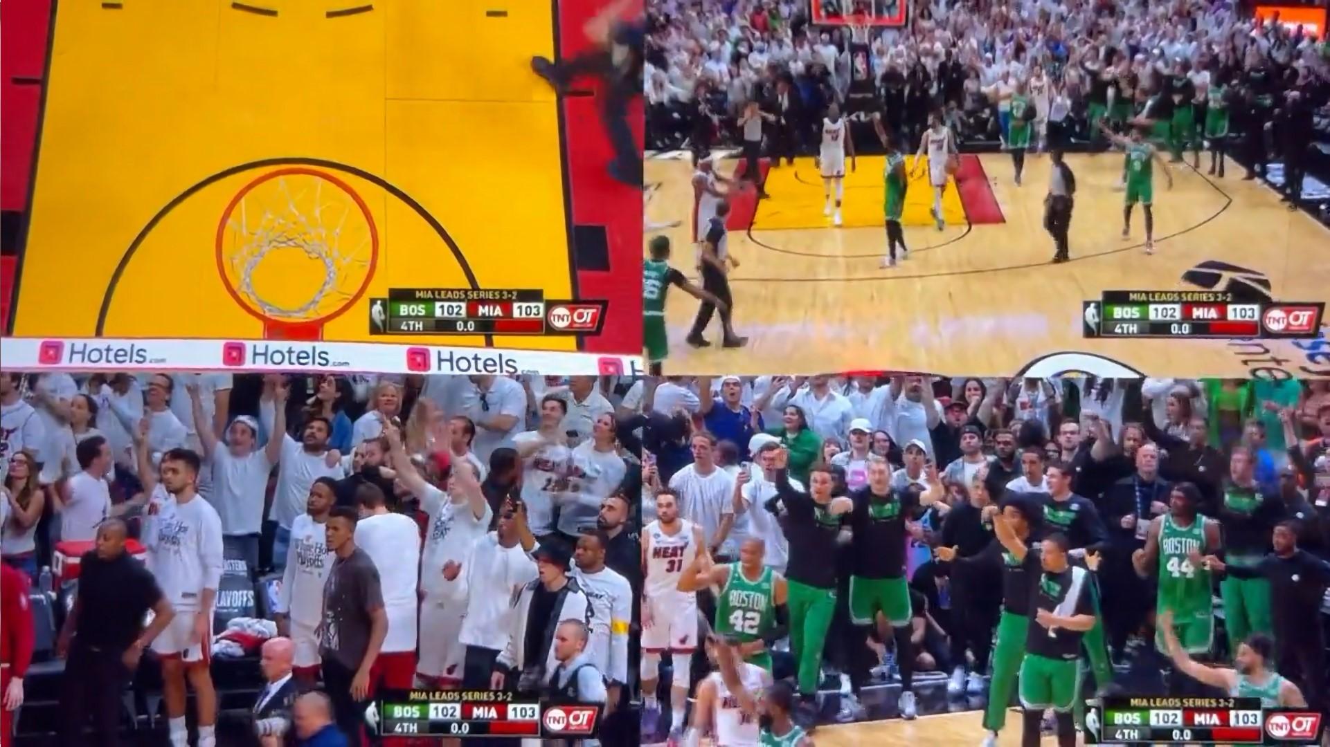 Derrick white réactions bancs G6 Celtics Heat