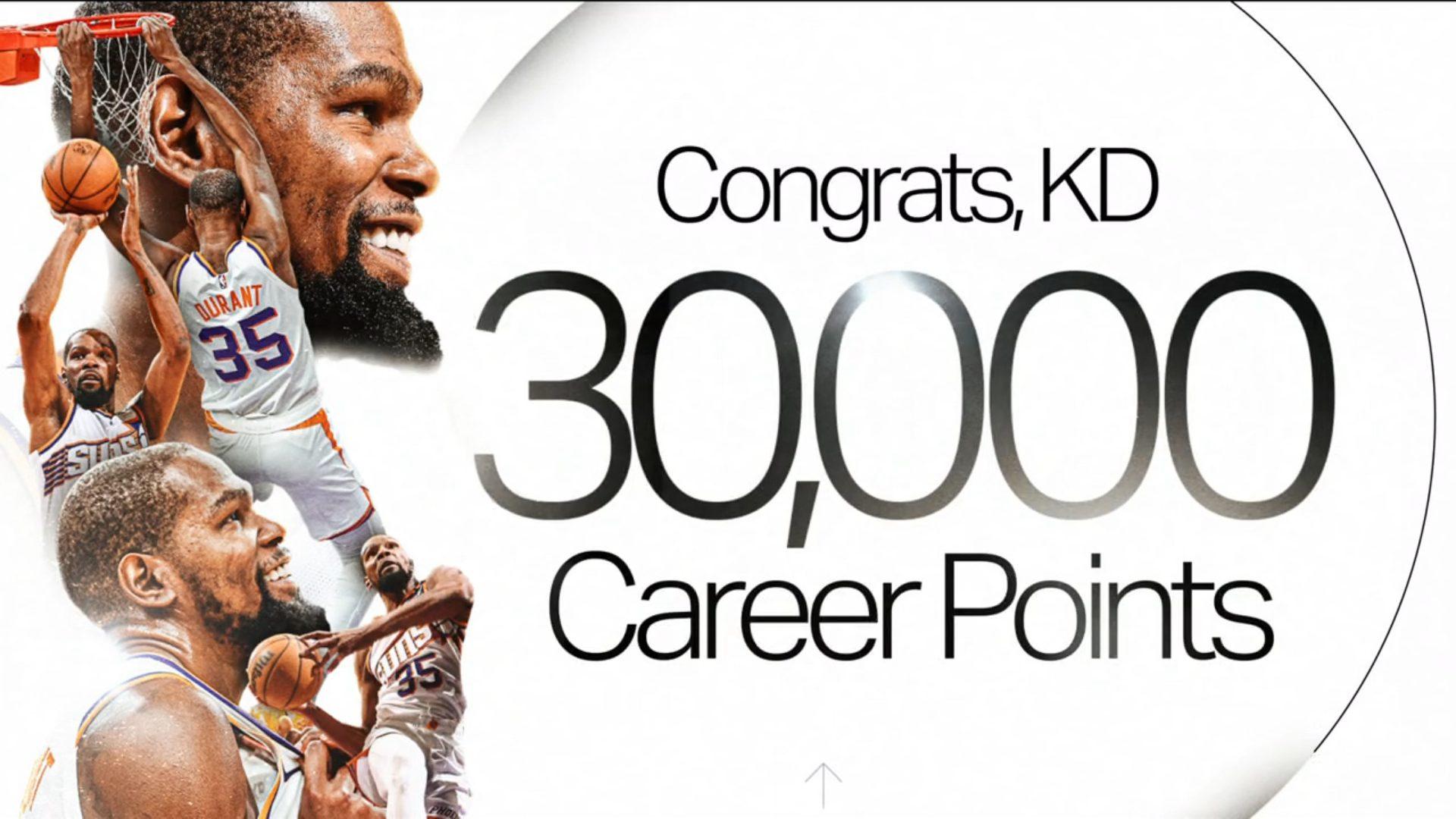 Kevin Durant Suns 30K 12 février 2025