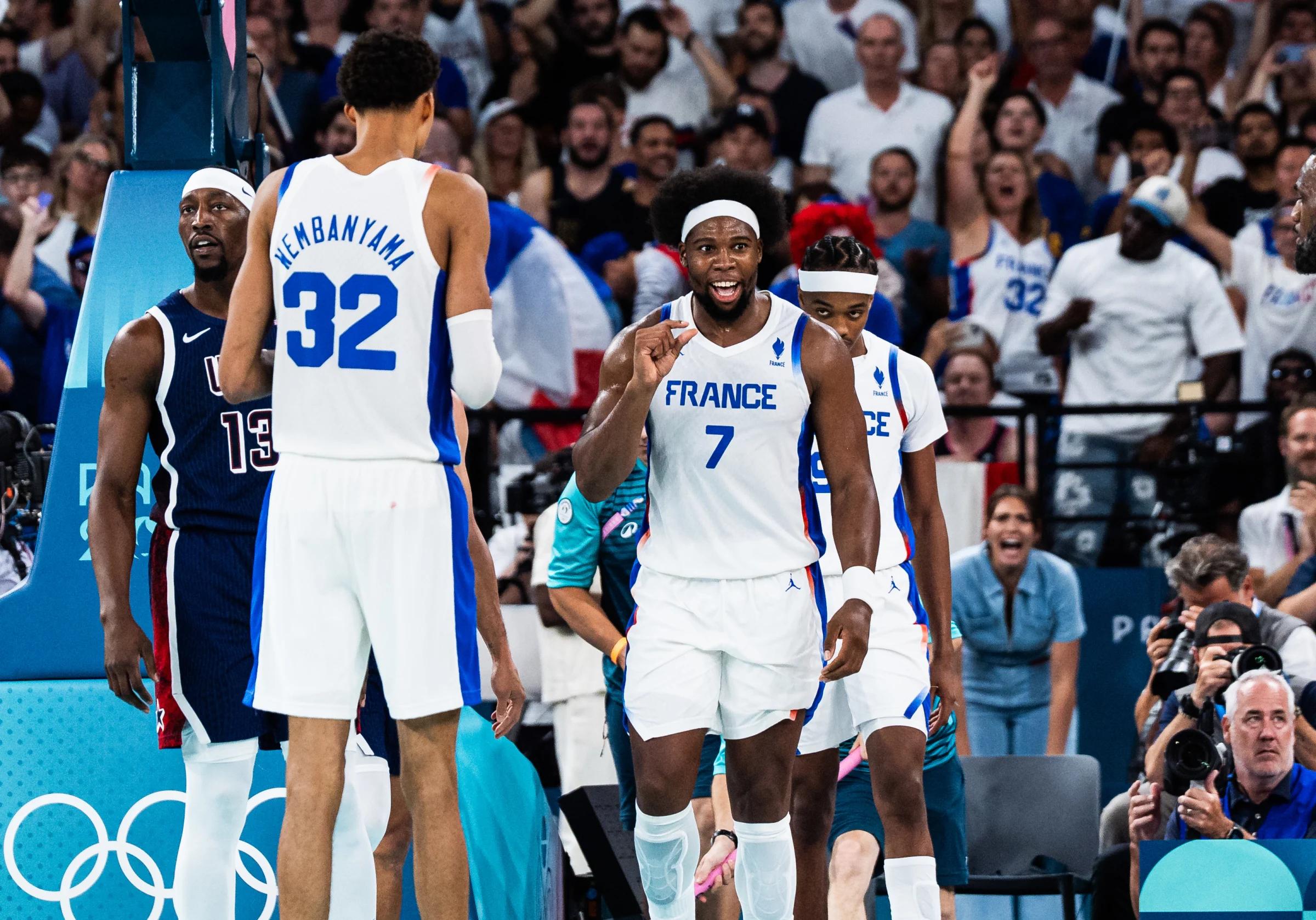 Victor Wembanyama, Guerschon Yabusele et Bilal Coulibaly