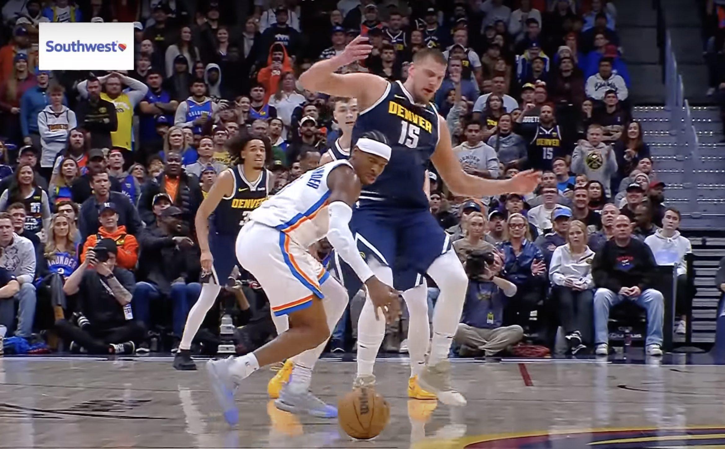 Shai Gilgeous-Alexander Nikola Jokic Thunder Nuggets 9 mars 2025
