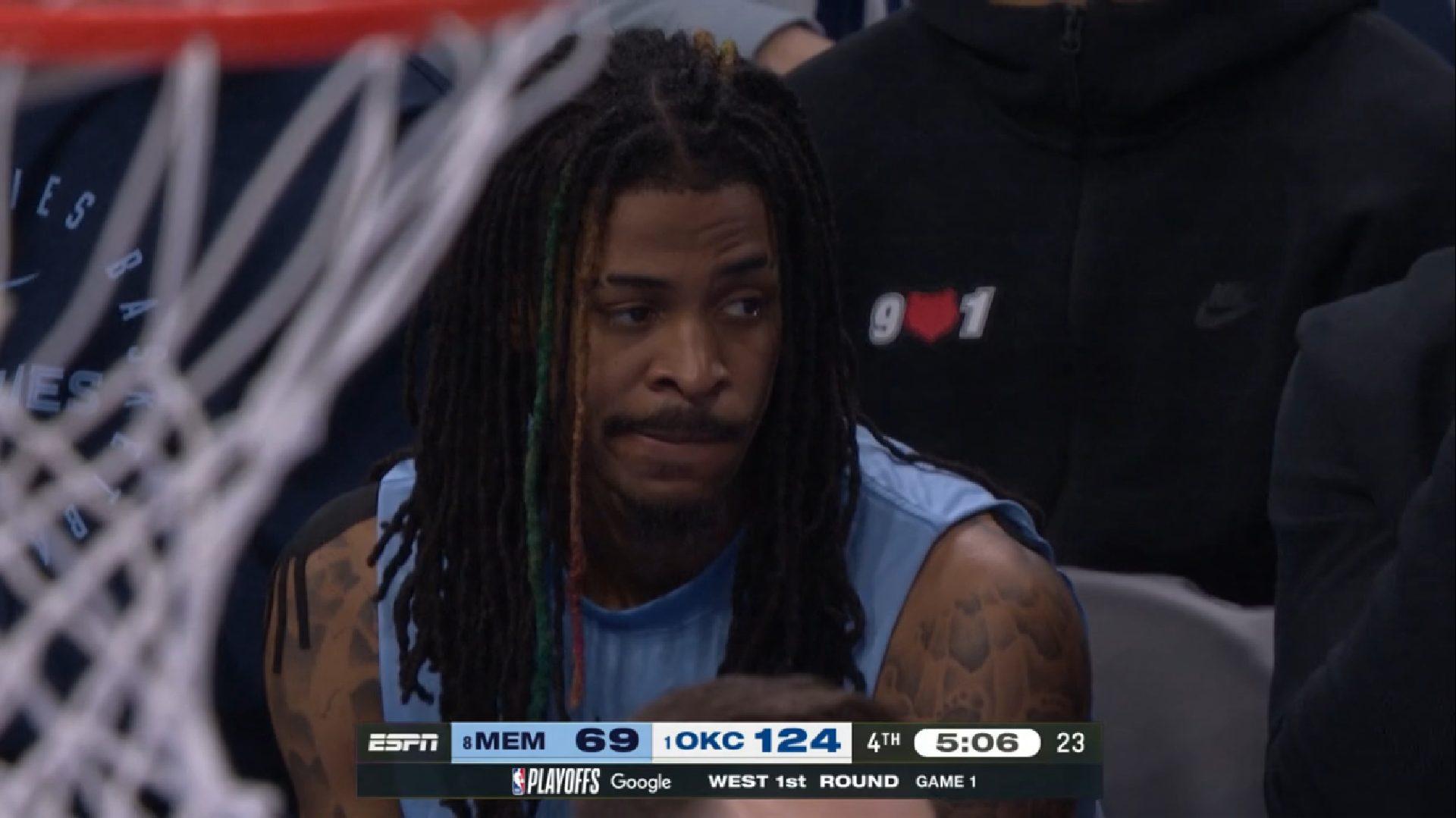 Ja Morant vs Thunder 20 avril 2025