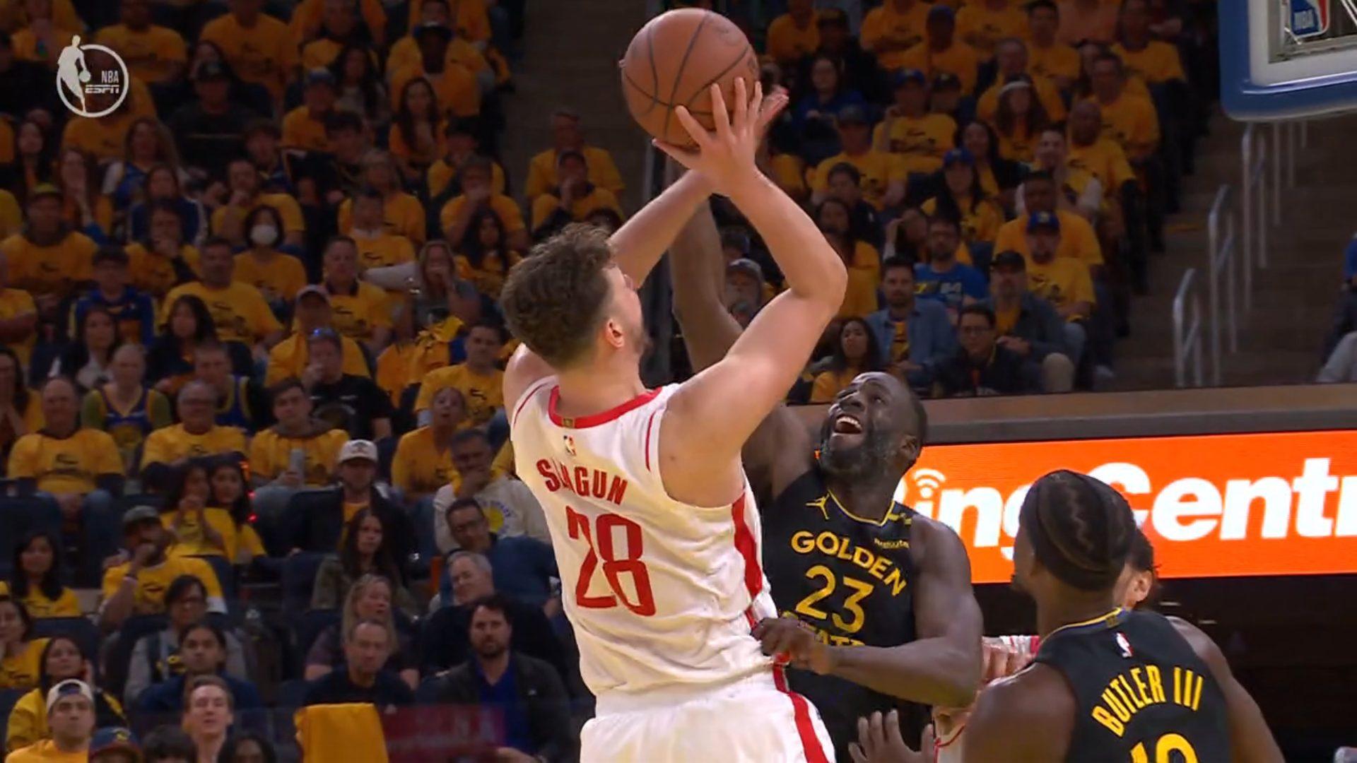 Alperen Sengun Draymond Green Warriors vs Rockets 3 mai 2025