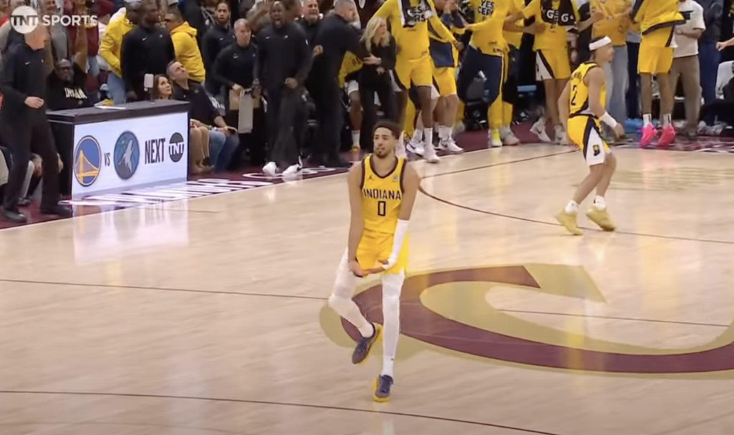 Tyrese Haliburton célébration 7 mai 2025