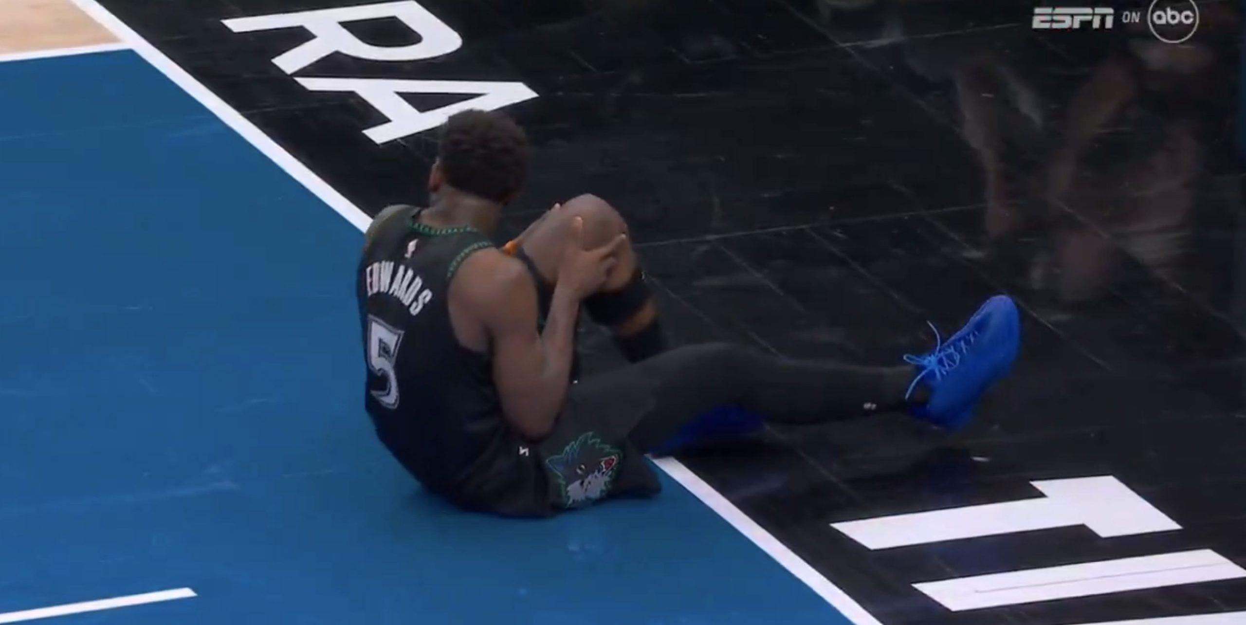 Anthony Edwards blessé Wolves