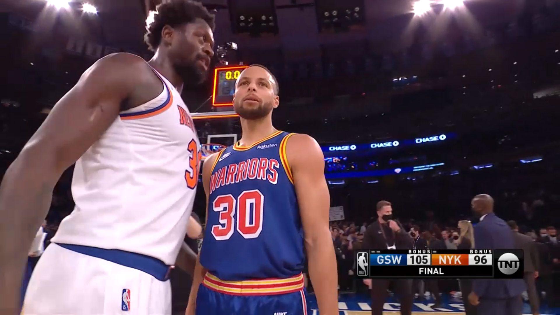 Stephen Curry Julius Randle Knicks Warriors 15 décembre 2021