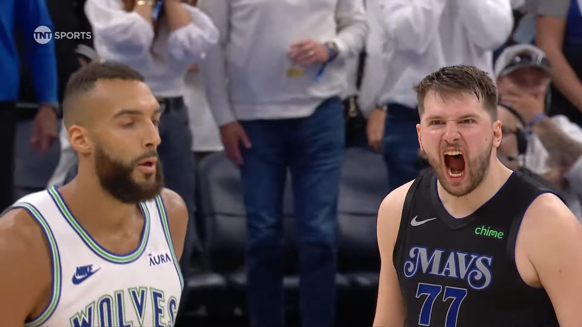 Luka Doncic Rudy Gobert Mavericks Wolves 25 mai 2024