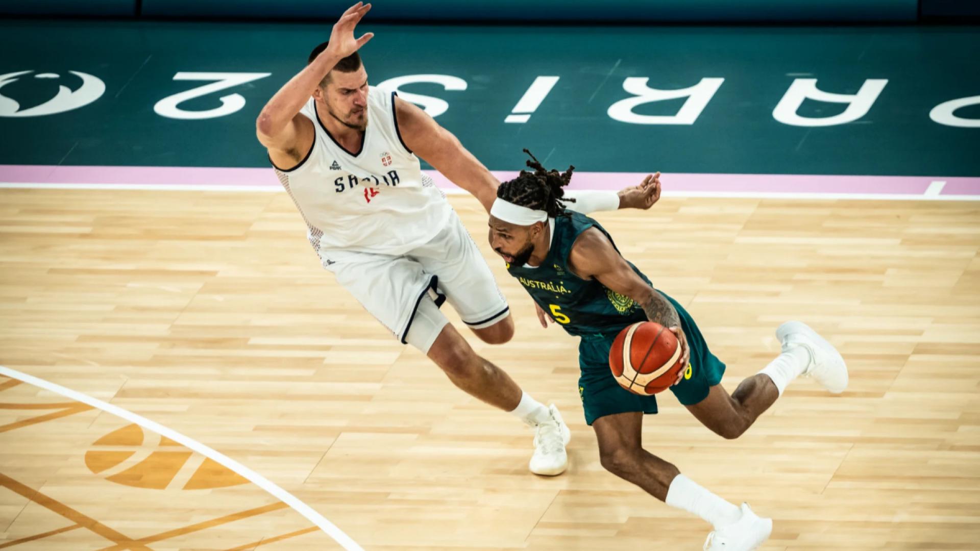 Nikola Jokic - Patty Mills Serbie - Australie 8 août 2024