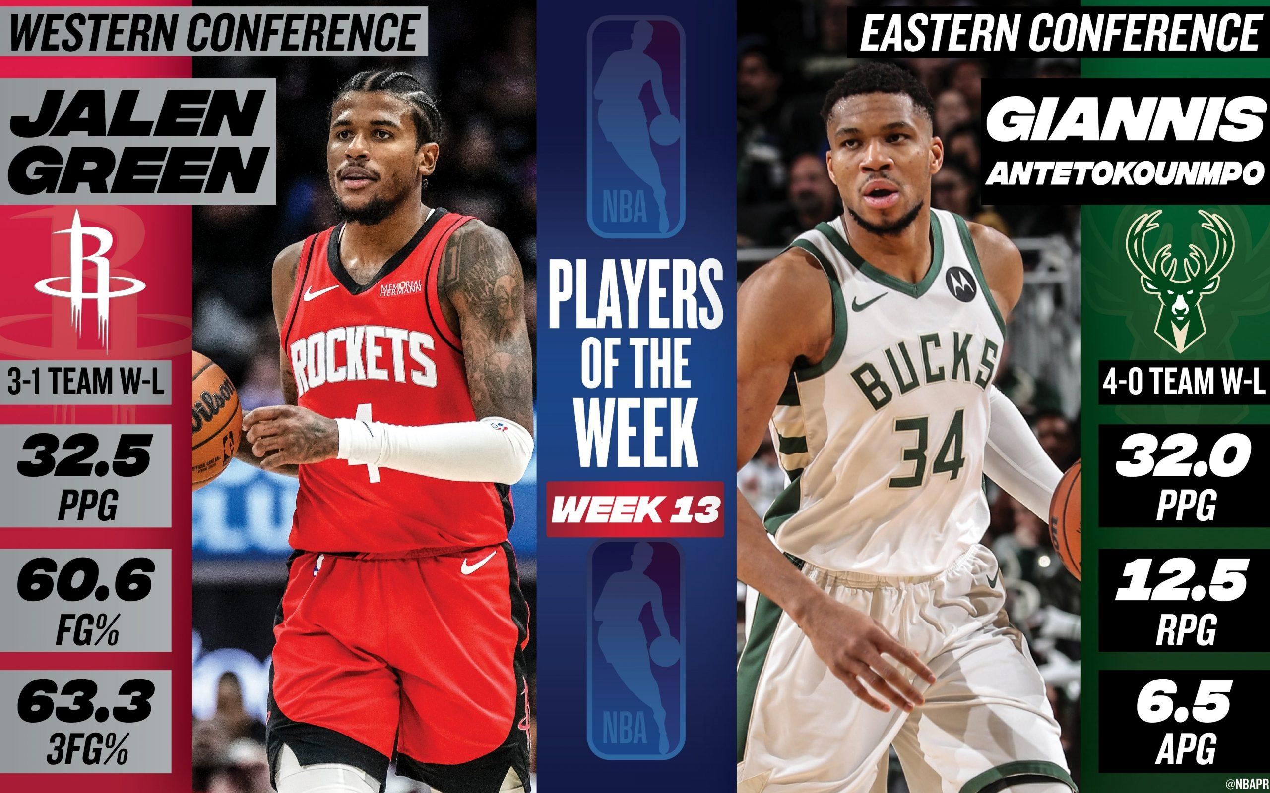 joueurs de la semaine jalen green giannis antetokounmpo
