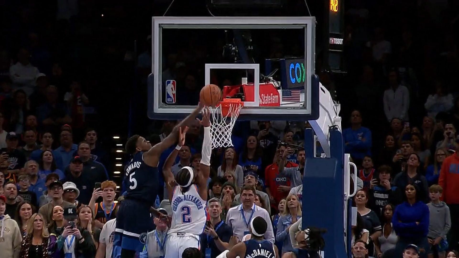 Anthony Edwards Shai Gilgeous-Alexander Wolves Thunder 25 février 2025