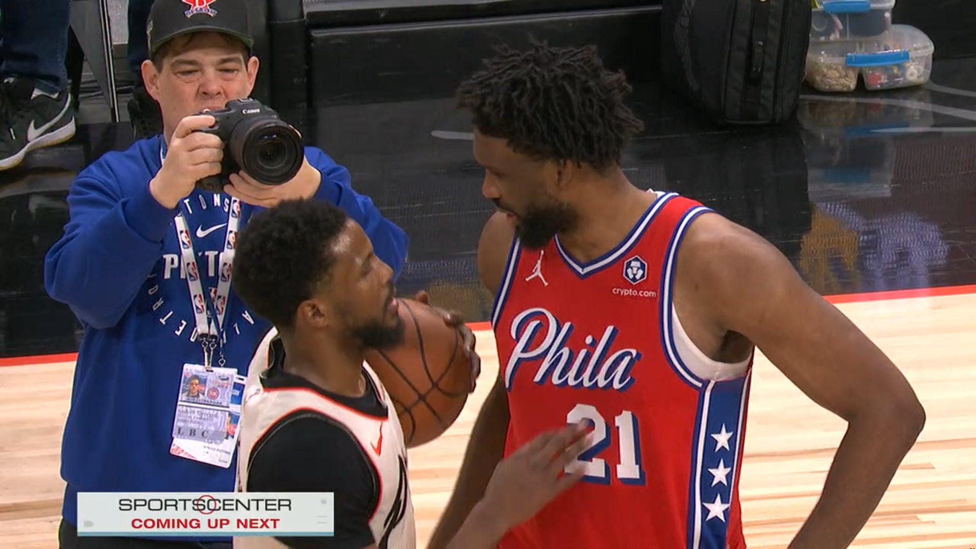 Malik Beasley Pistons Joel Embiid 8 février 2025